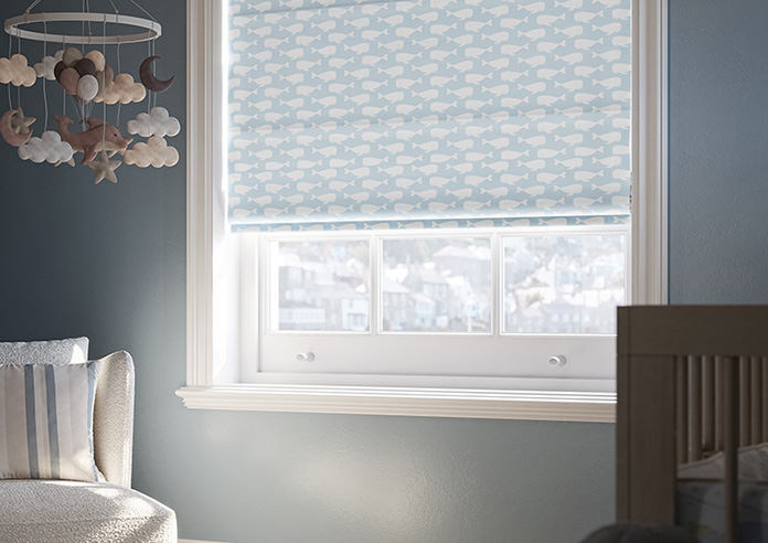 Whaling Around, Cornflower - Roman Blind - Image 5